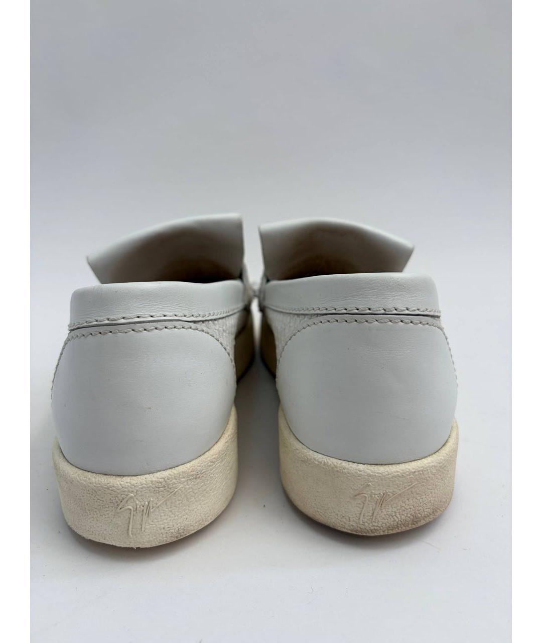 GIUSEPPE ZANOTTI DESIGN Белые кожаные слипоны, фото 4