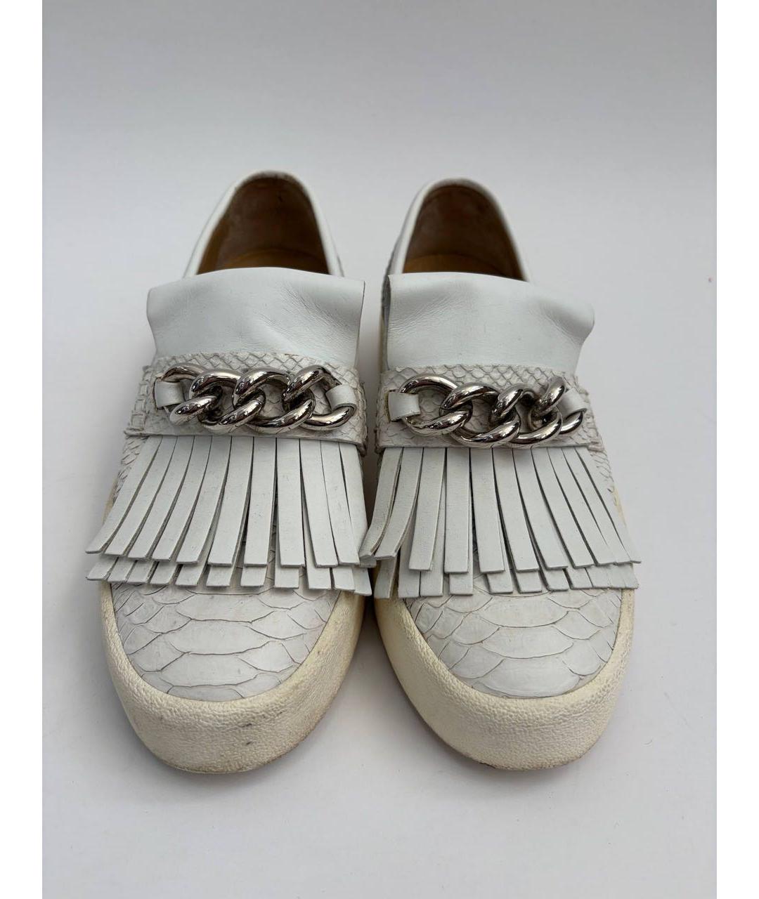 GIUSEPPE ZANOTTI DESIGN Белые кожаные слипоны, фото 5