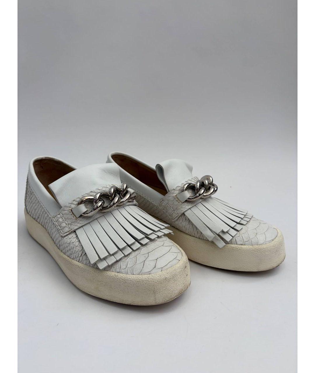 GIUSEPPE ZANOTTI DESIGN Белые кожаные слипоны, фото 6