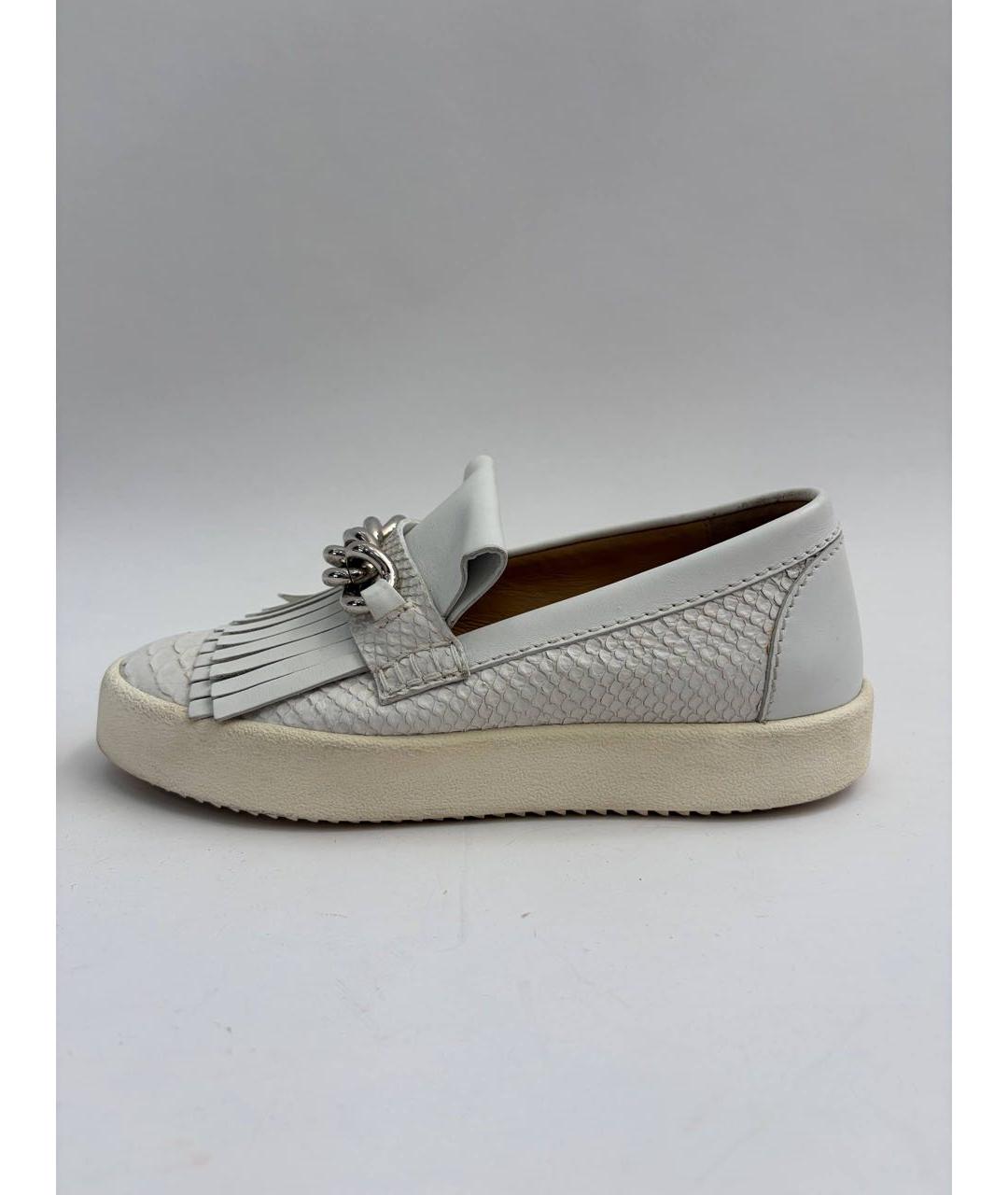 GIUSEPPE ZANOTTI DESIGN Белые кожаные слипоны, фото 9