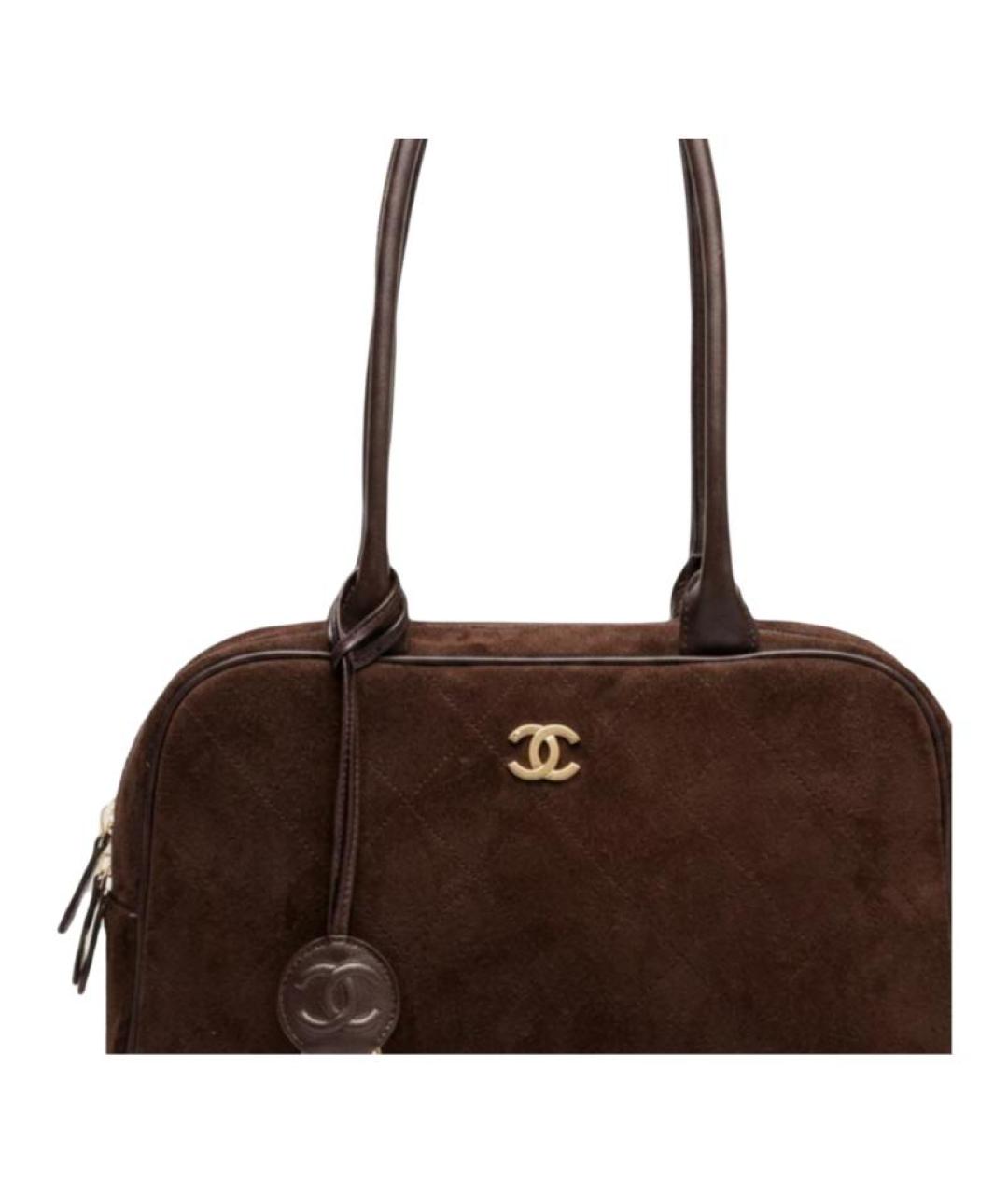 CHANEL Коричневая замшевая сумка через плечо, фото 2