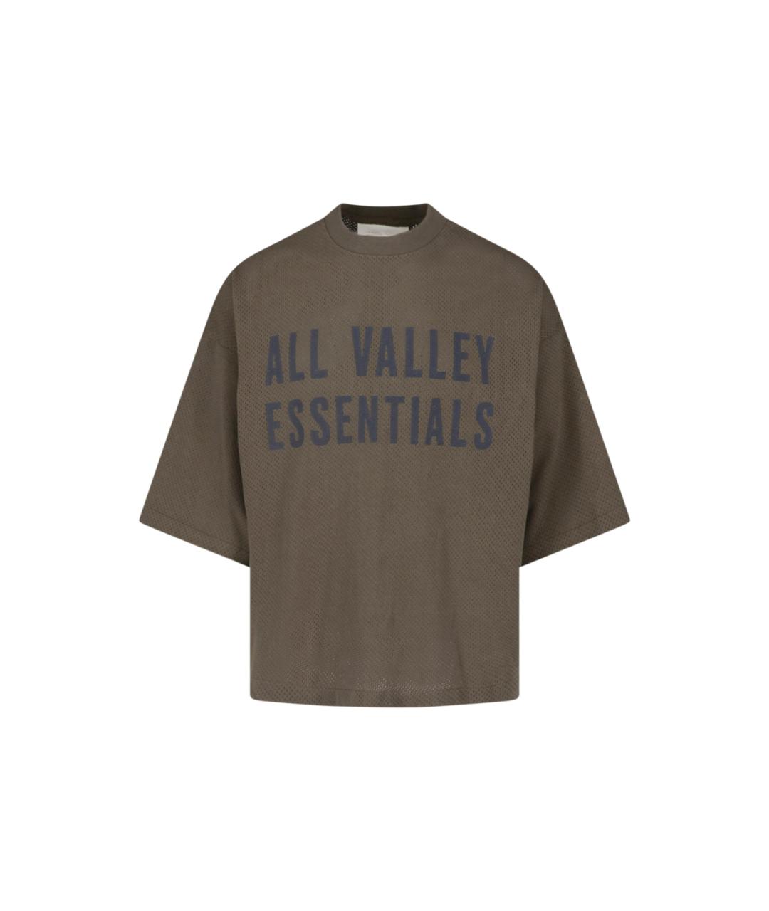 FEAR OF GOD ESSENTIALS Зеленая хлопковая футболка, фото 1