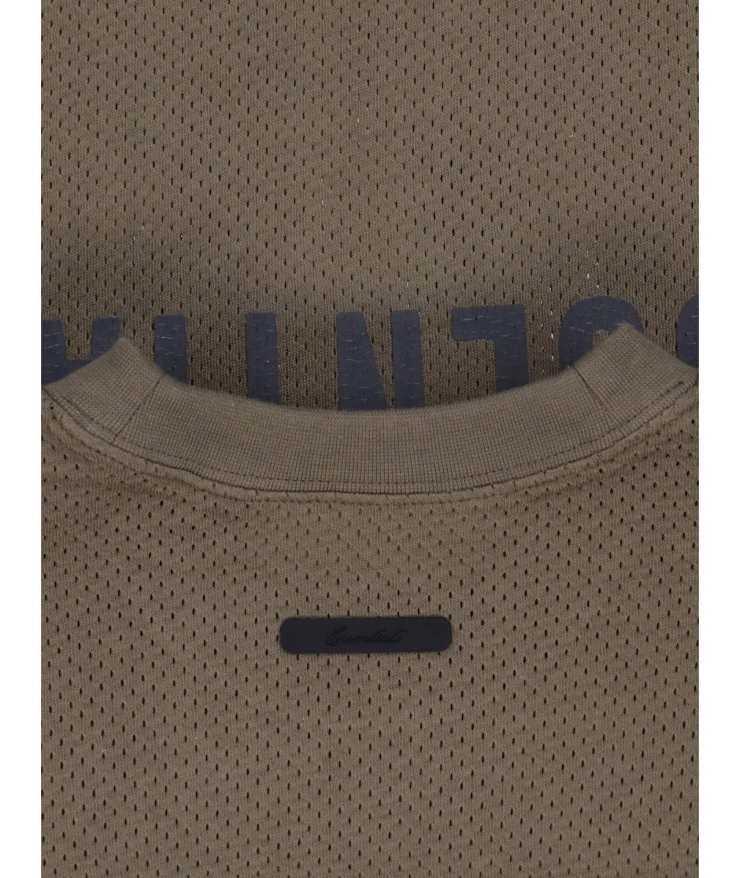 FEAR OF GOD ESSENTIALS Зеленая хлопковая футболка, фото 3