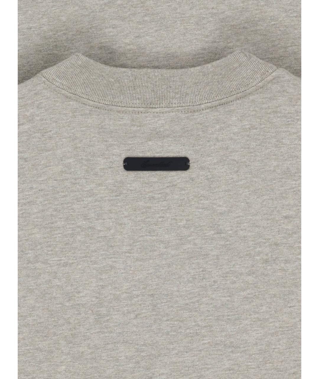 FEAR OF GOD ESSENTIALS Серая хлопковая футболка, фото 3