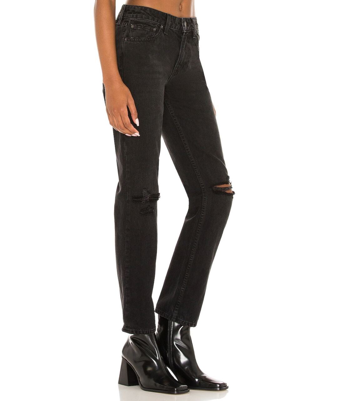GRLFRND Черные хлопковые джинсы слим, фото 2