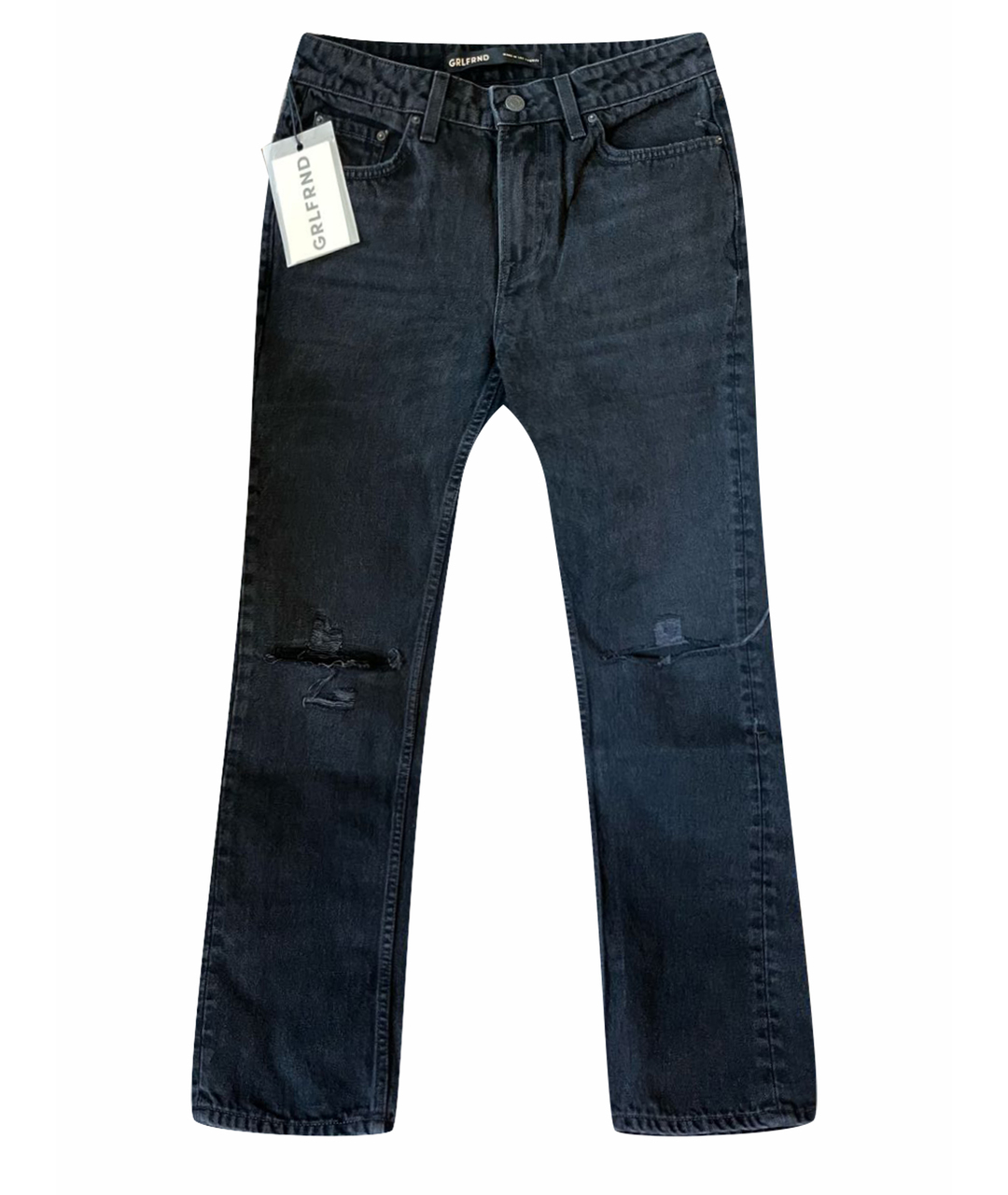 GRLFRND Черные хлопковые джинсы слим, фото 1
