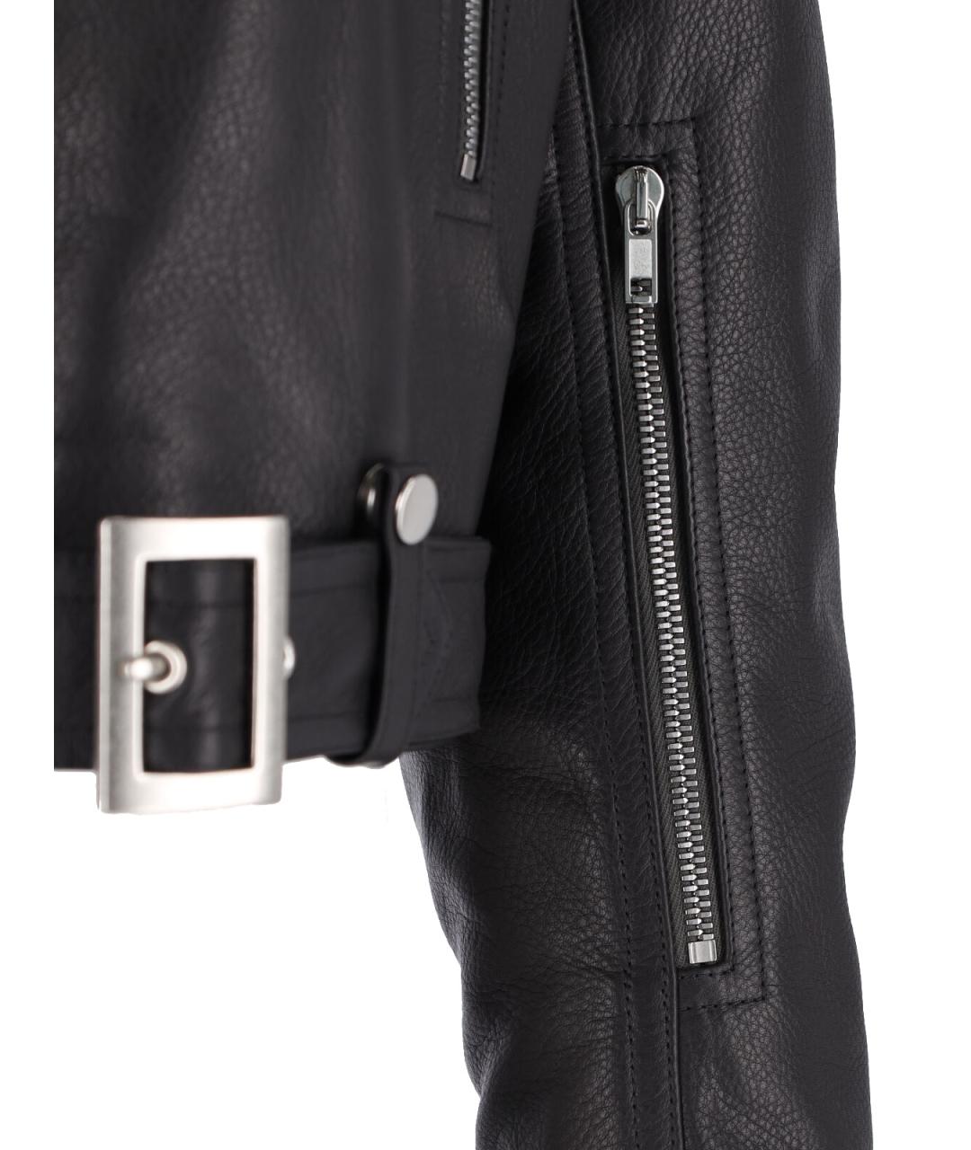 RICK OWENS Черная кожаная куртка, фото 4