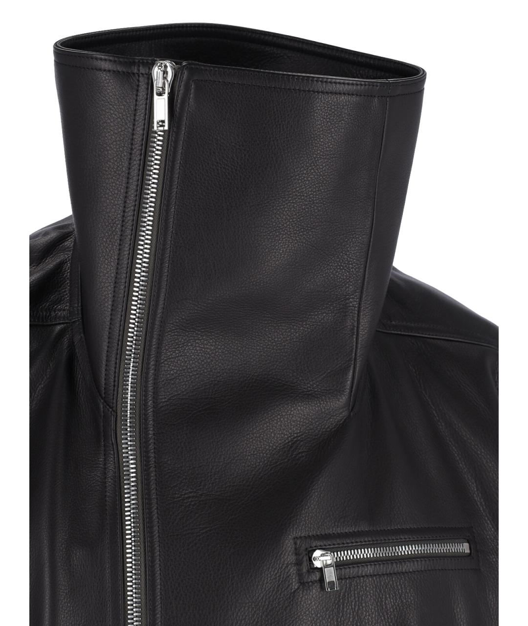 RICK OWENS Черная кожаная куртка, фото 3