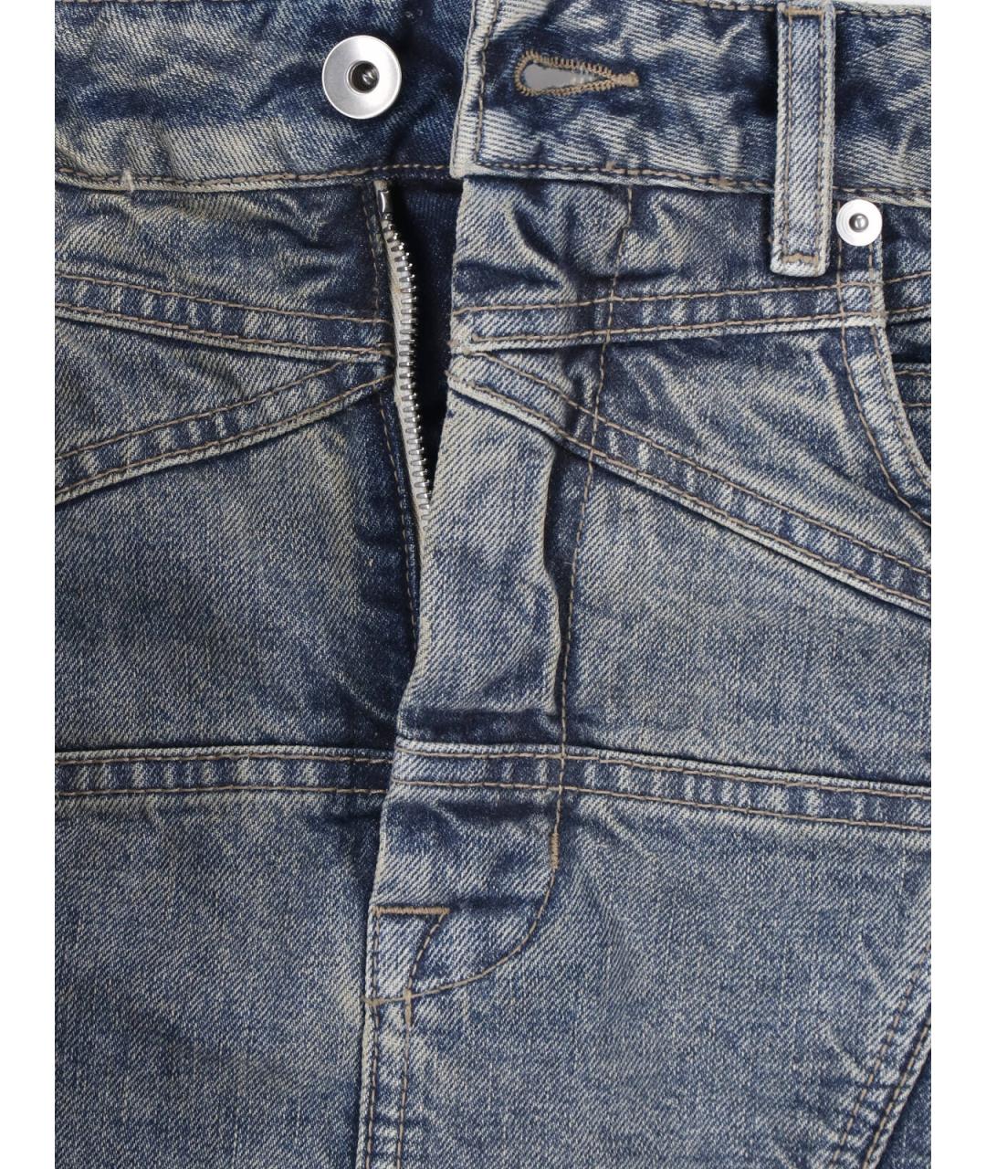 RICK OWENS DRKSHDW Синяя хлопковая юбка мини, фото 5