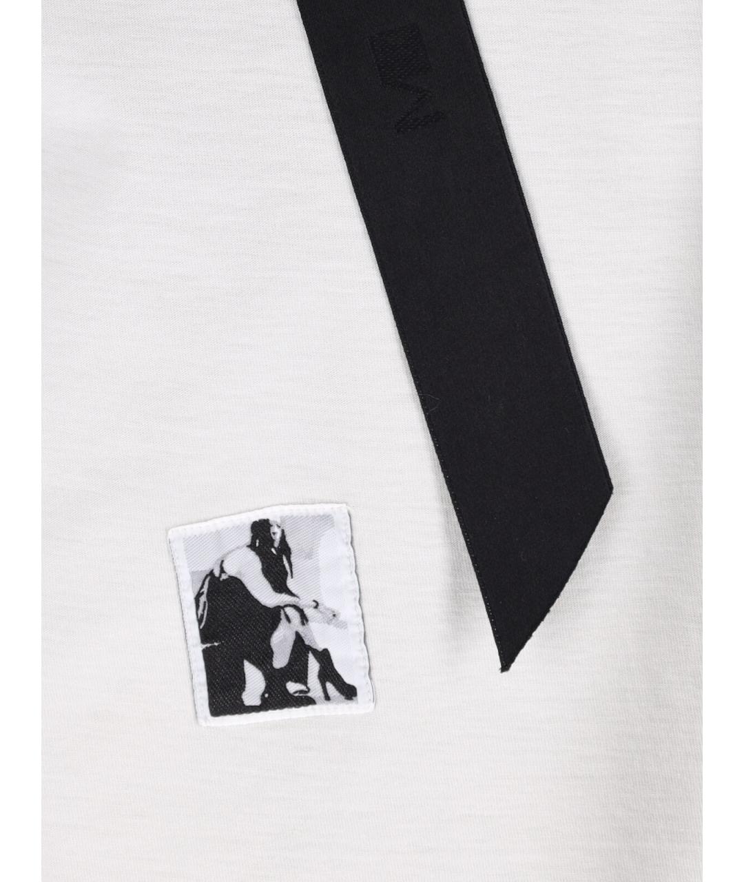 RICK OWENS DRKSHDW Белая хлопковая футболка, фото 3
