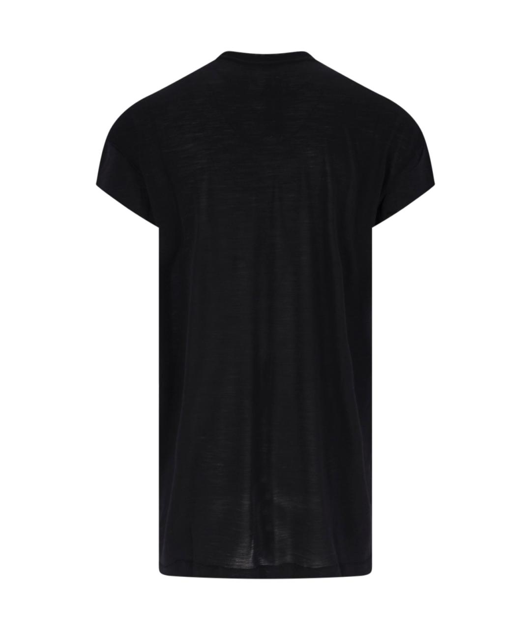 RICK OWENS Черная шерстяная футболка, фото 2
