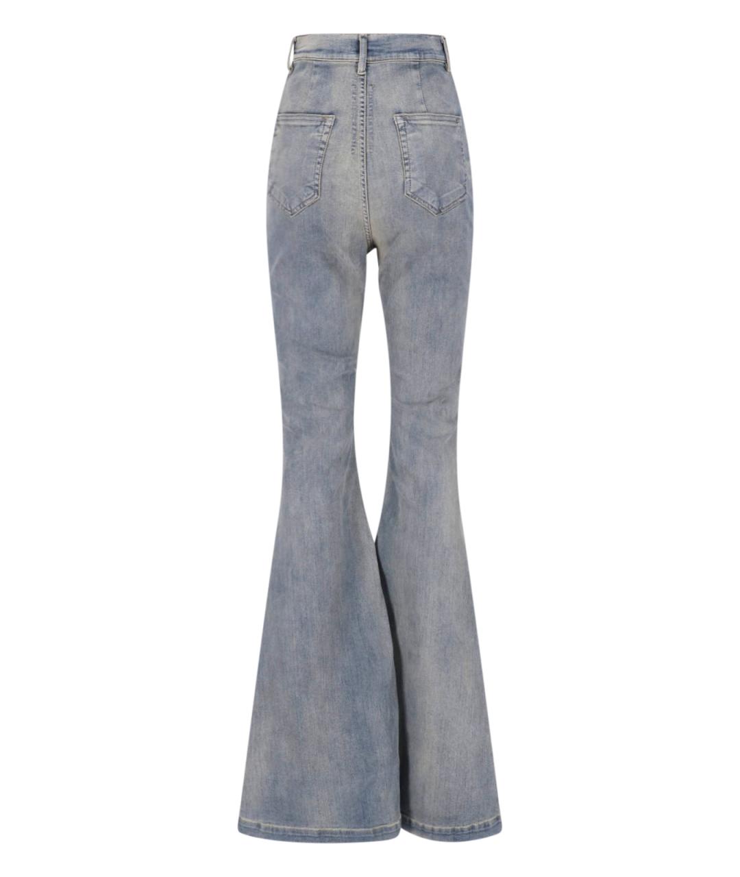 RICK OWENS DRKSHDW Голубые хлопковые джинсы клеш, фото 2