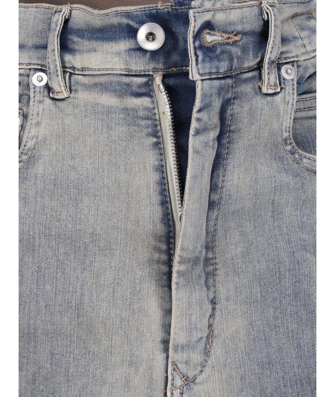 RICK OWENS DRKSHDW Голубые хлопковые джинсы клеш, фото 5
