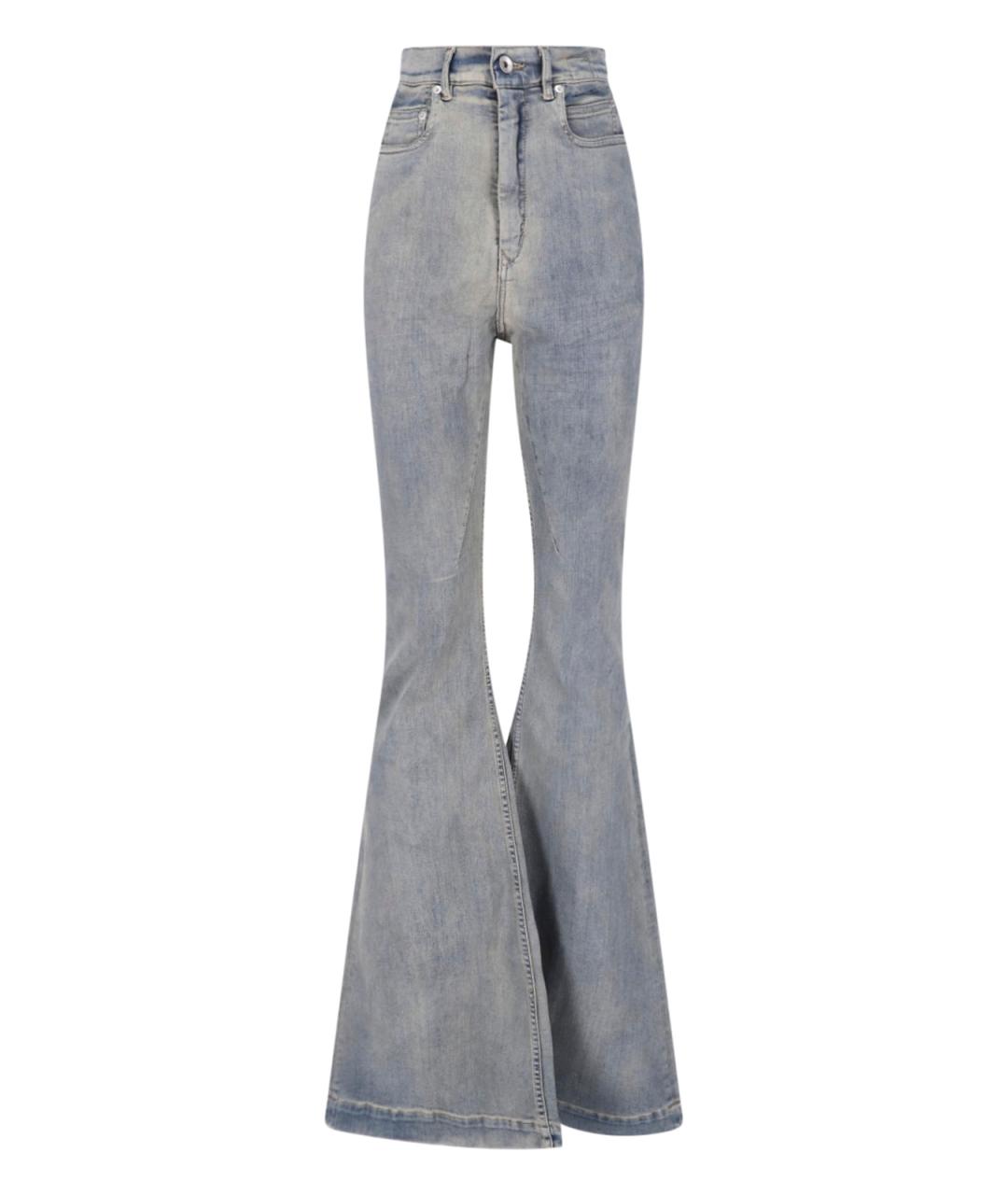 RICK OWENS DRKSHDW Голубые хлопковые джинсы клеш, фото 1