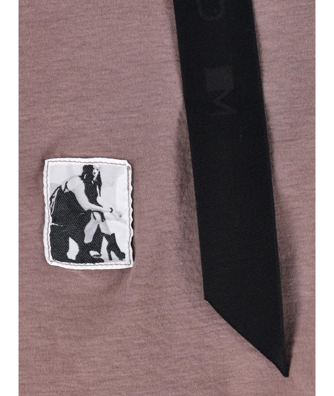 RICK OWENS DRKSHDW Фиолетовая хлопковая футболка, фото 3