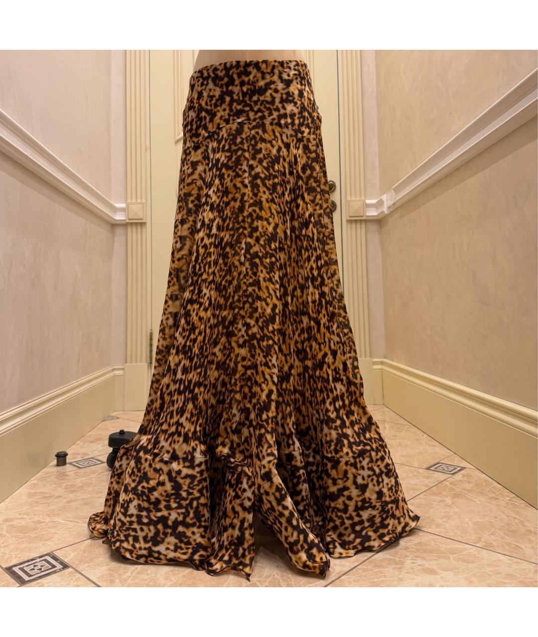 ROBERTO CAVALLI Шелковая юбка макси, фото 4
