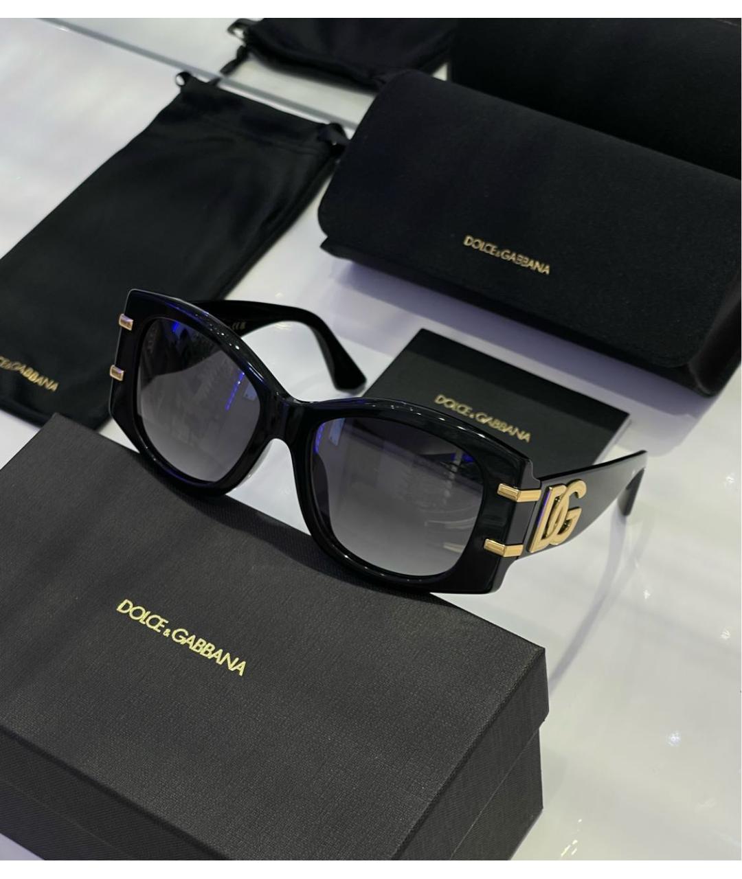 DOLCE&GABBANA Черные пластиковые солнцезащитные очки, фото 7