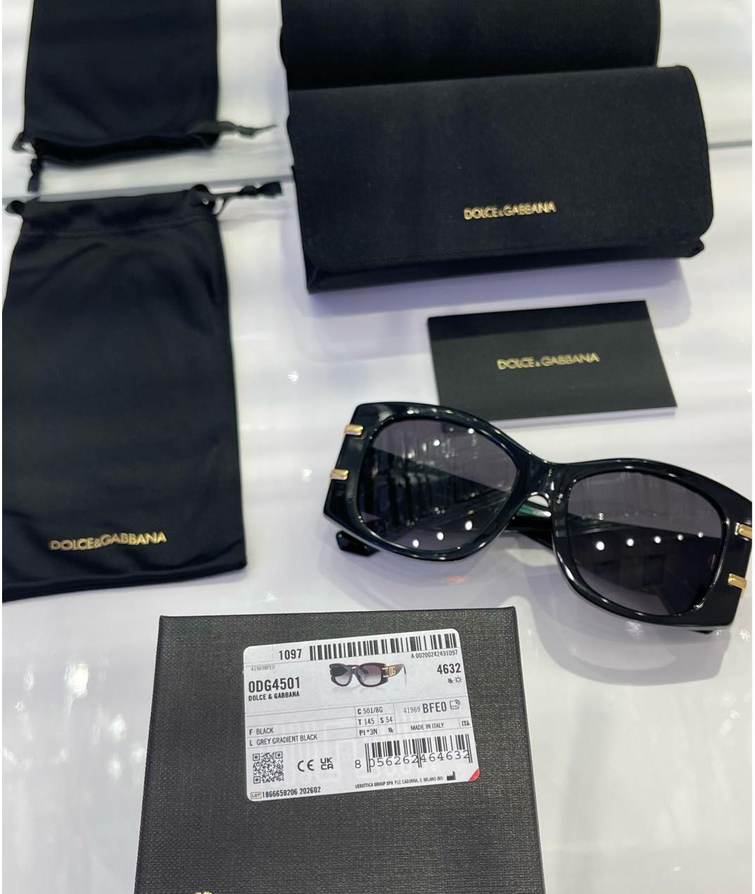 DOLCE&GABBANA Черные пластиковые солнцезащитные очки, фото 5