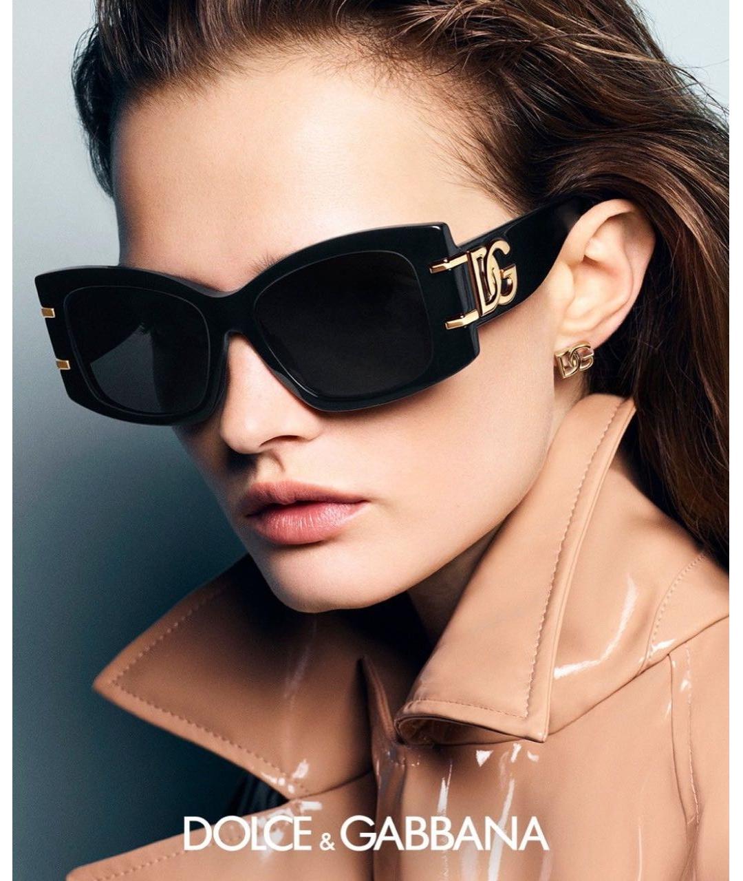 DOLCE&GABBANA Черные пластиковые солнцезащитные очки, фото 4