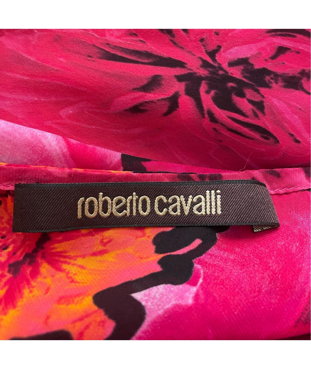 ROBERTO CAVALLI Красная шелковая блузы, фото 3