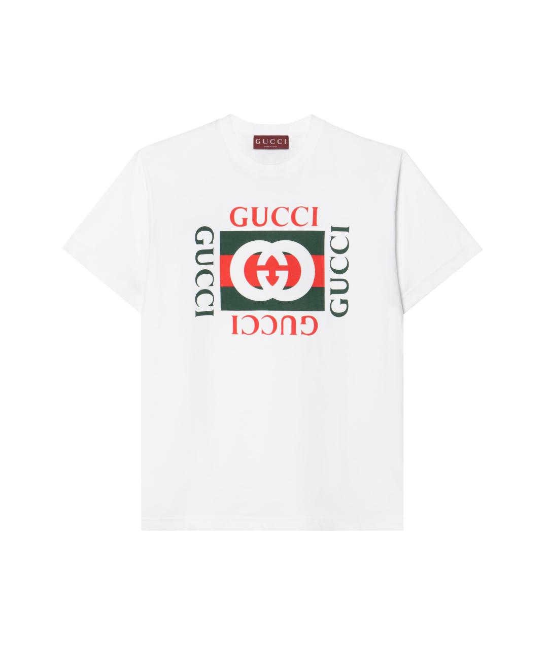 GUCCI Белая хлопковая футболка, фото 1