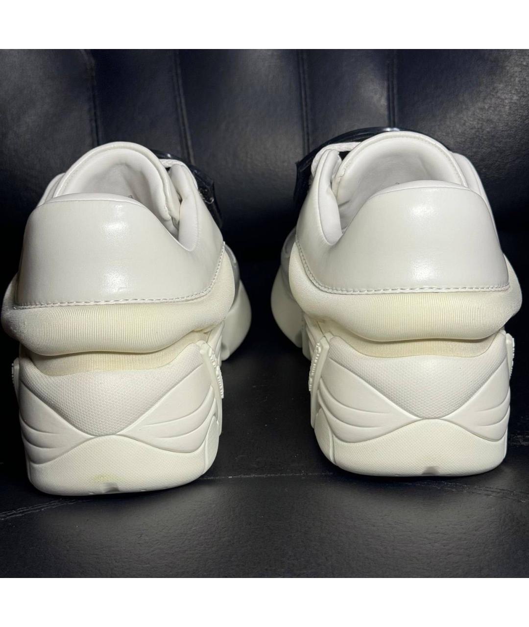 RAF SIMONS Белые кожаные низкие кроссовки / кеды, фото 2