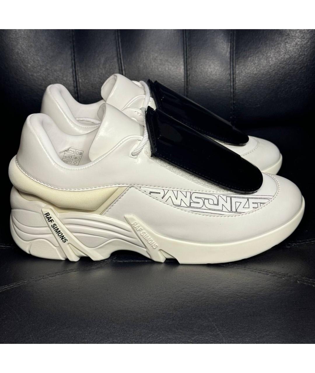 RAF SIMONS Белые кожаные низкие кроссовки / кеды, фото 9