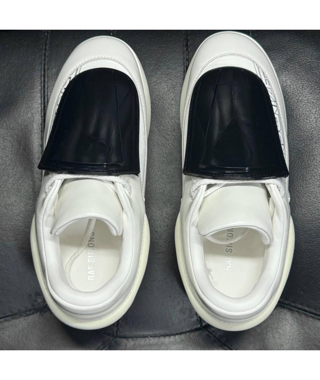RAF SIMONS Белые кожаные низкие кроссовки / кеды, фото 6