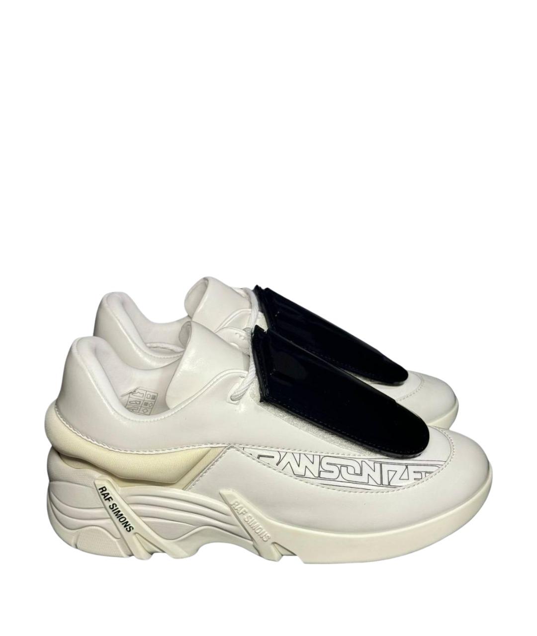RAF SIMONS Белые кожаные низкие кроссовки / кеды, фото 1