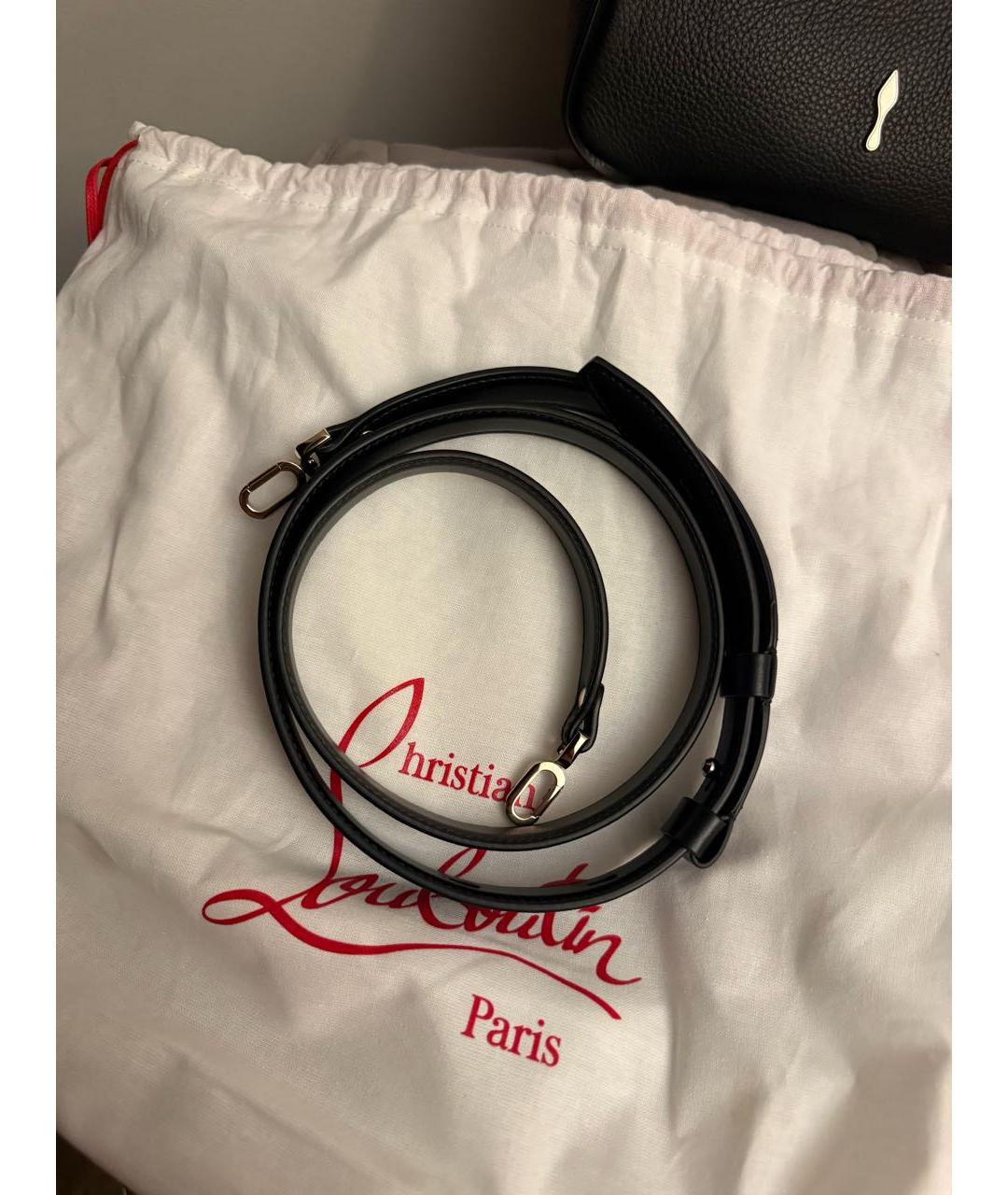 CHRISTIAN LOUBOUTIN Черная кожаная сумка с короткими ручками, фото 6