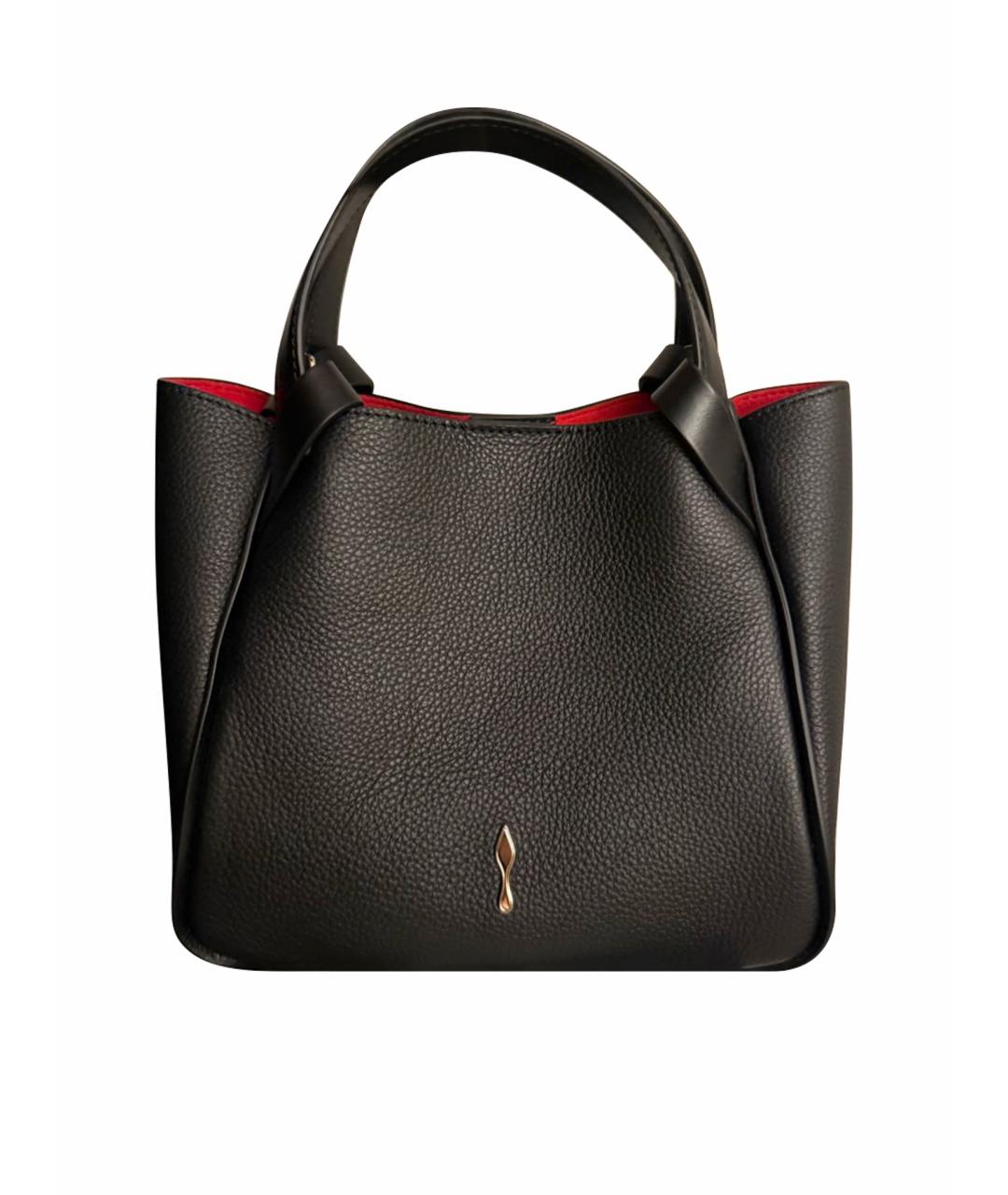 CHRISTIAN LOUBOUTIN Черная кожаная сумка с короткими ручками, фото 1