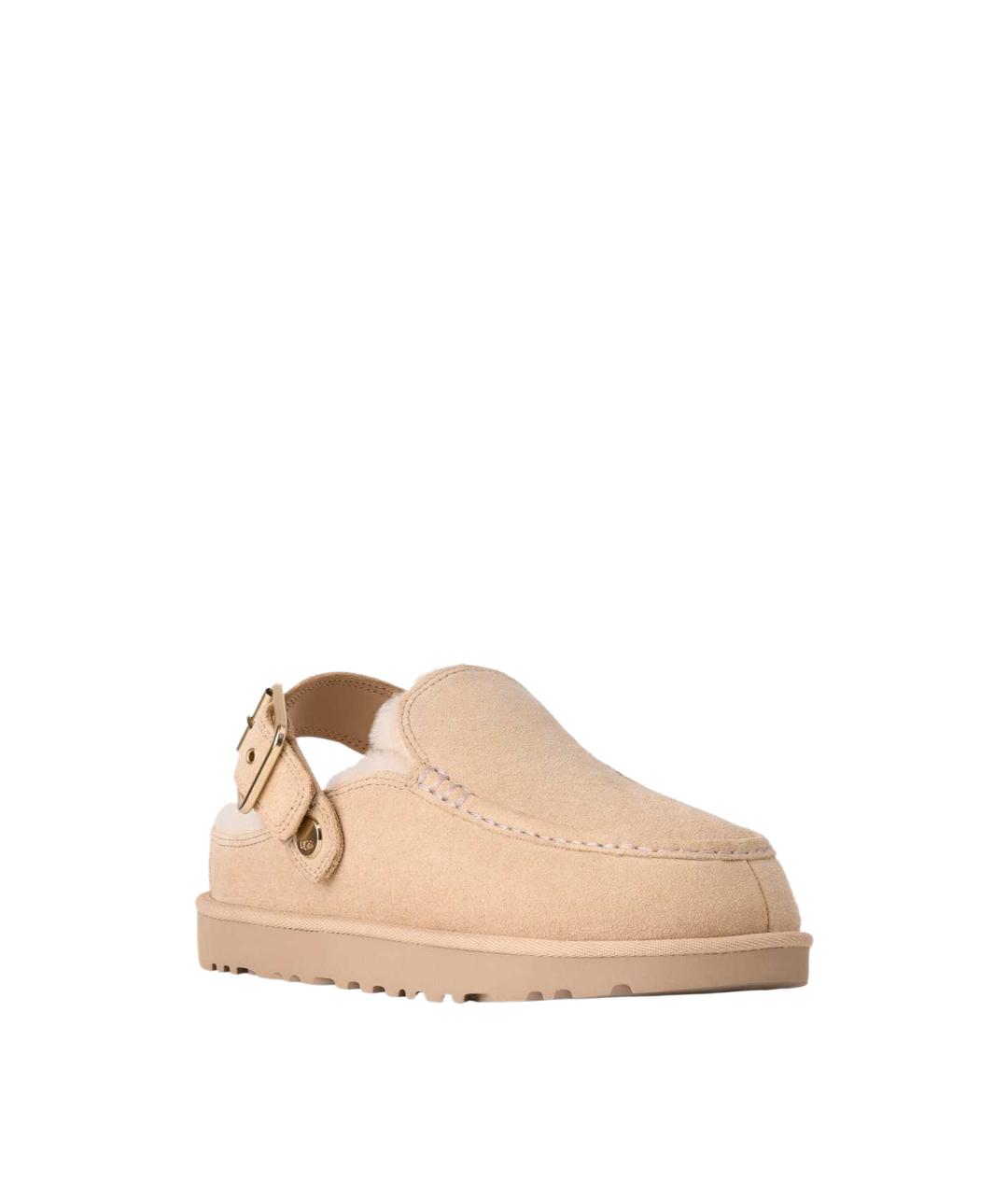 UGG Бежевые замшевые сабо, фото 2