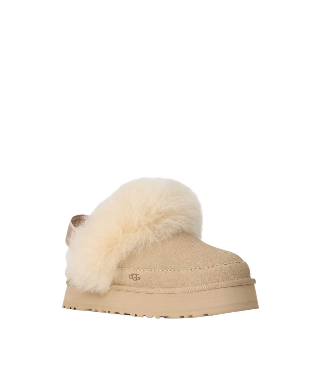 UGG Бежевые замшевые сабо, фото 3