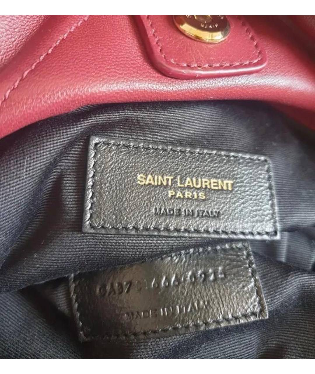 SAINT LAURENT Бордовая кожаная сумка через плечо, фото 8