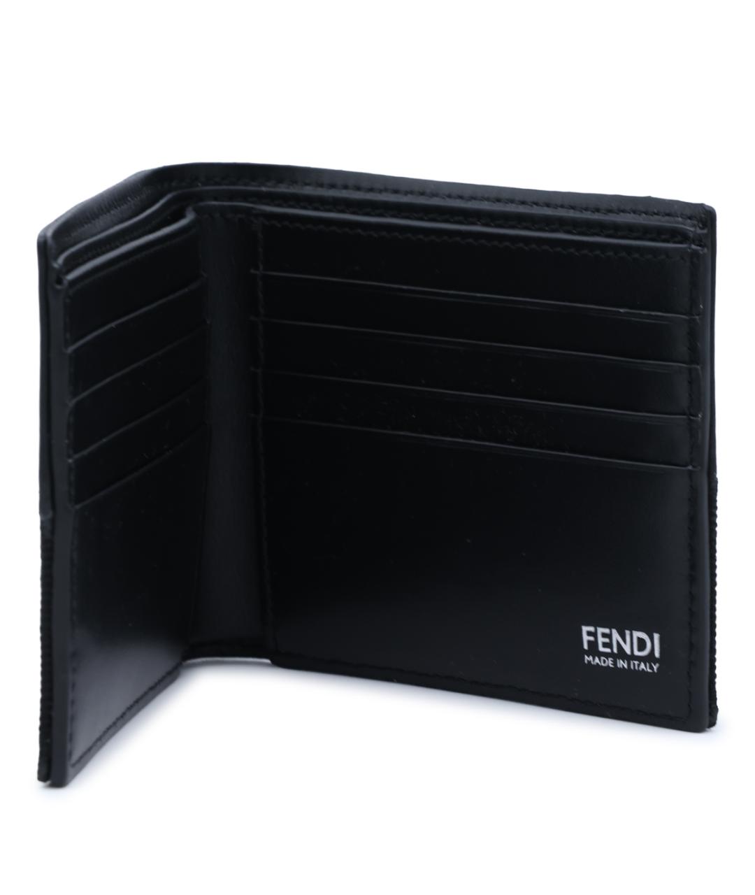 FENDI Черный кожаный кошелек, фото 3