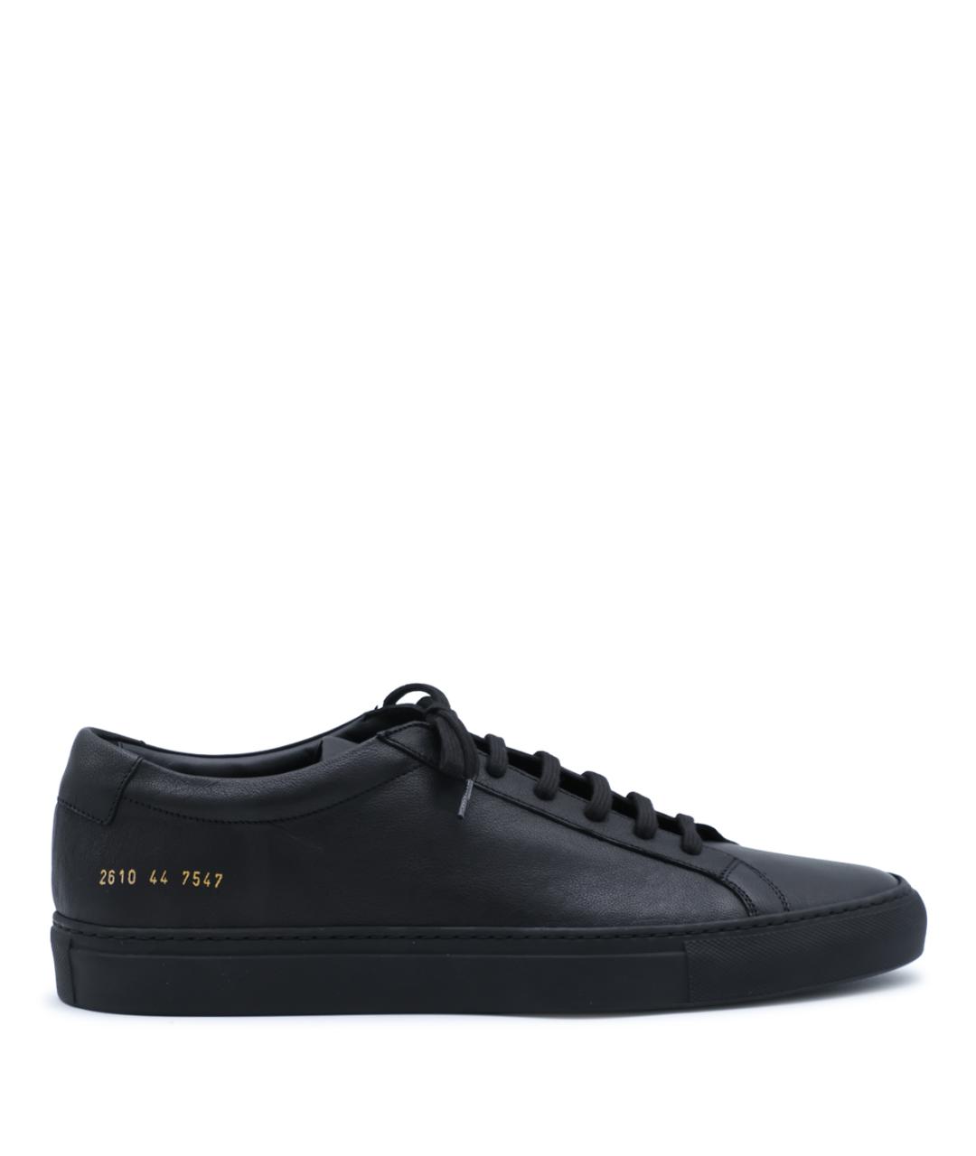 COMMON PROJECTS Черные кожаные низкие кроссовки / кеды, фото 1
