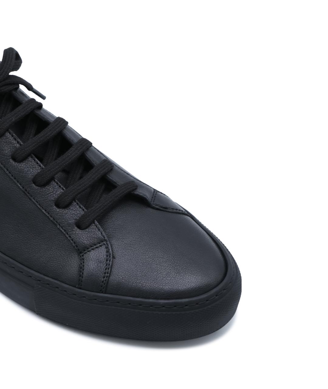 COMMON PROJECTS Черные кожаные низкие кроссовки / кеды, фото 4