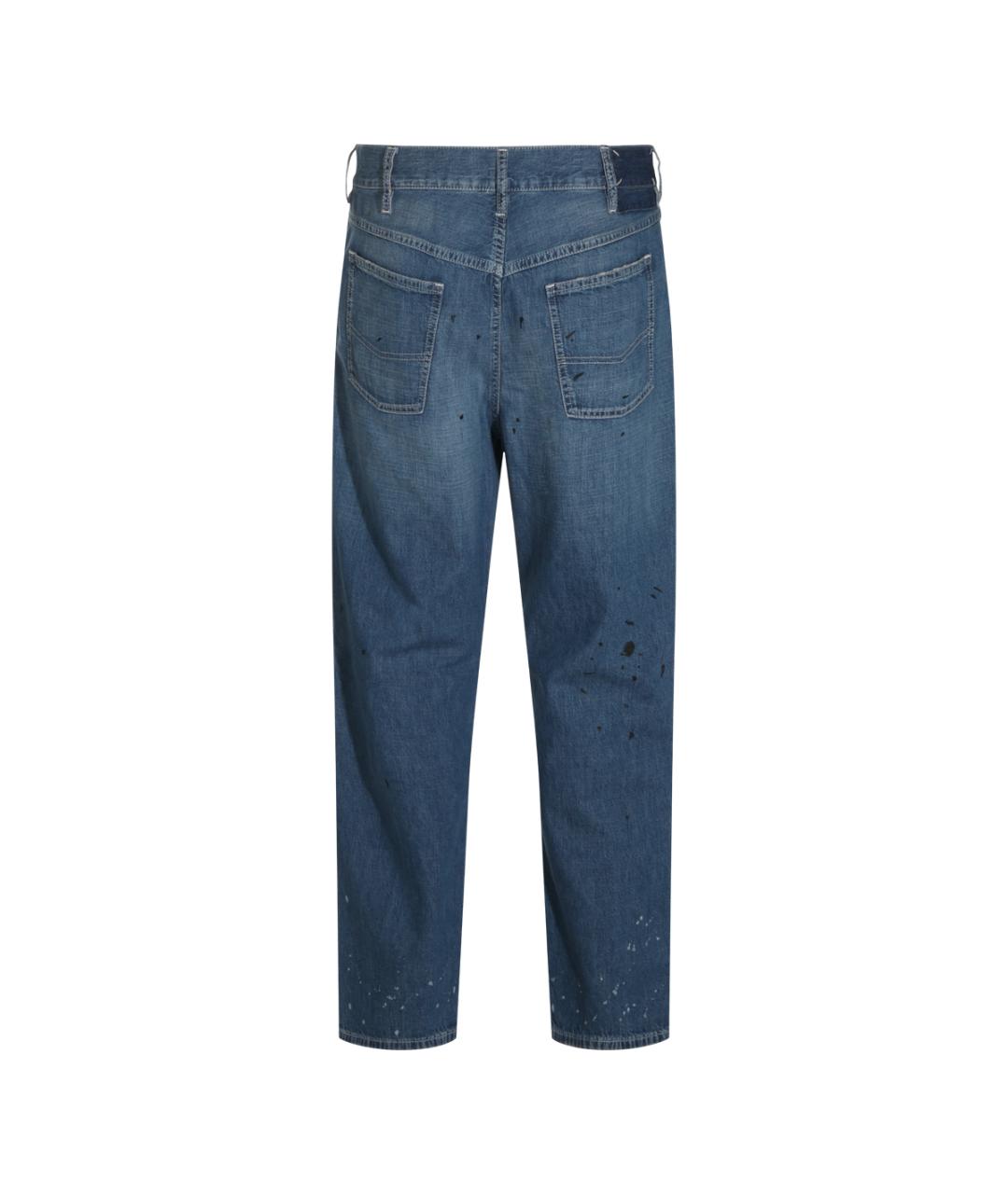 MAISON MARGIELA Синие хлопковые прямые джинсы, фото 3