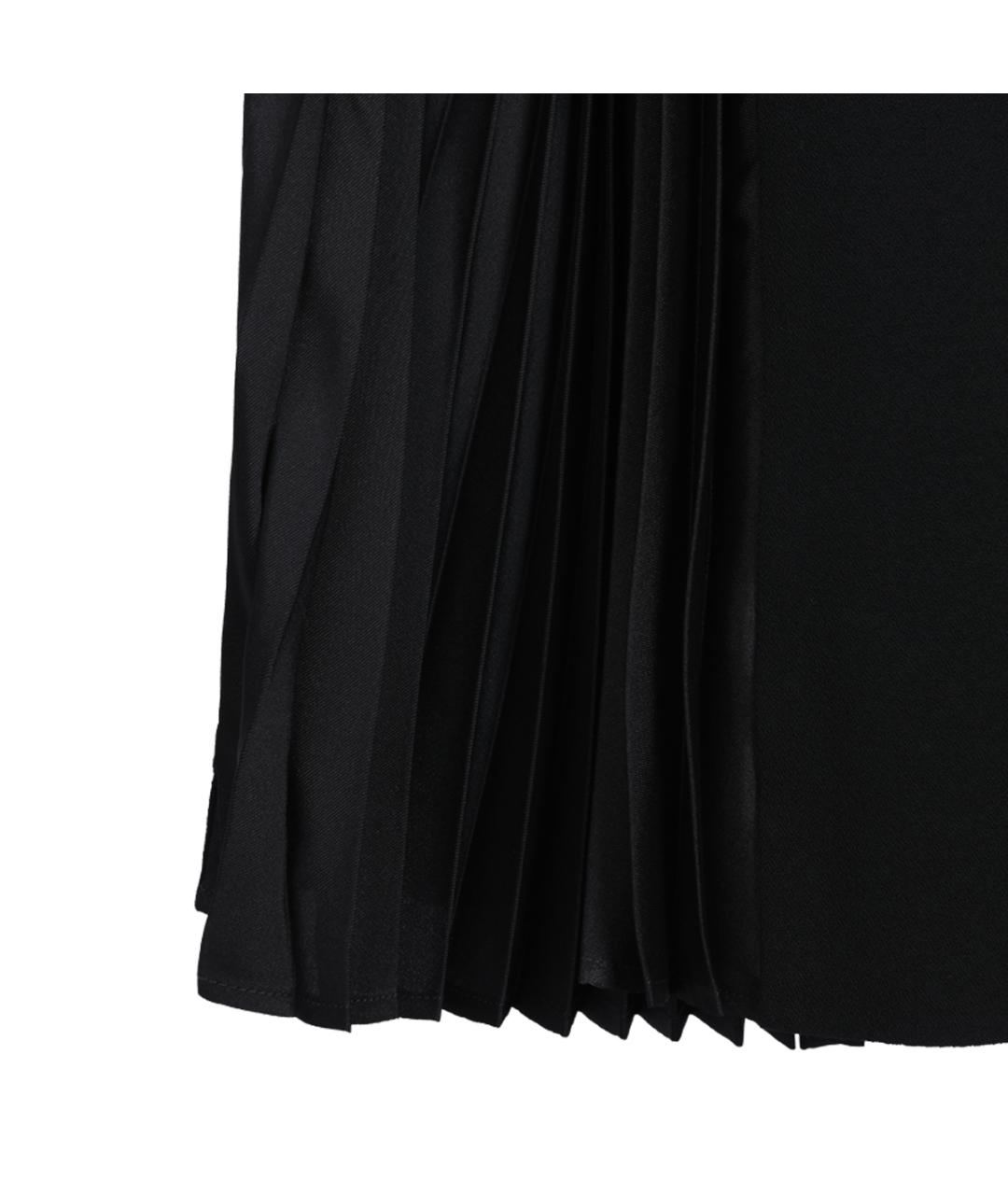 JIL SANDER Черная шерстяная юбка миди, фото 3