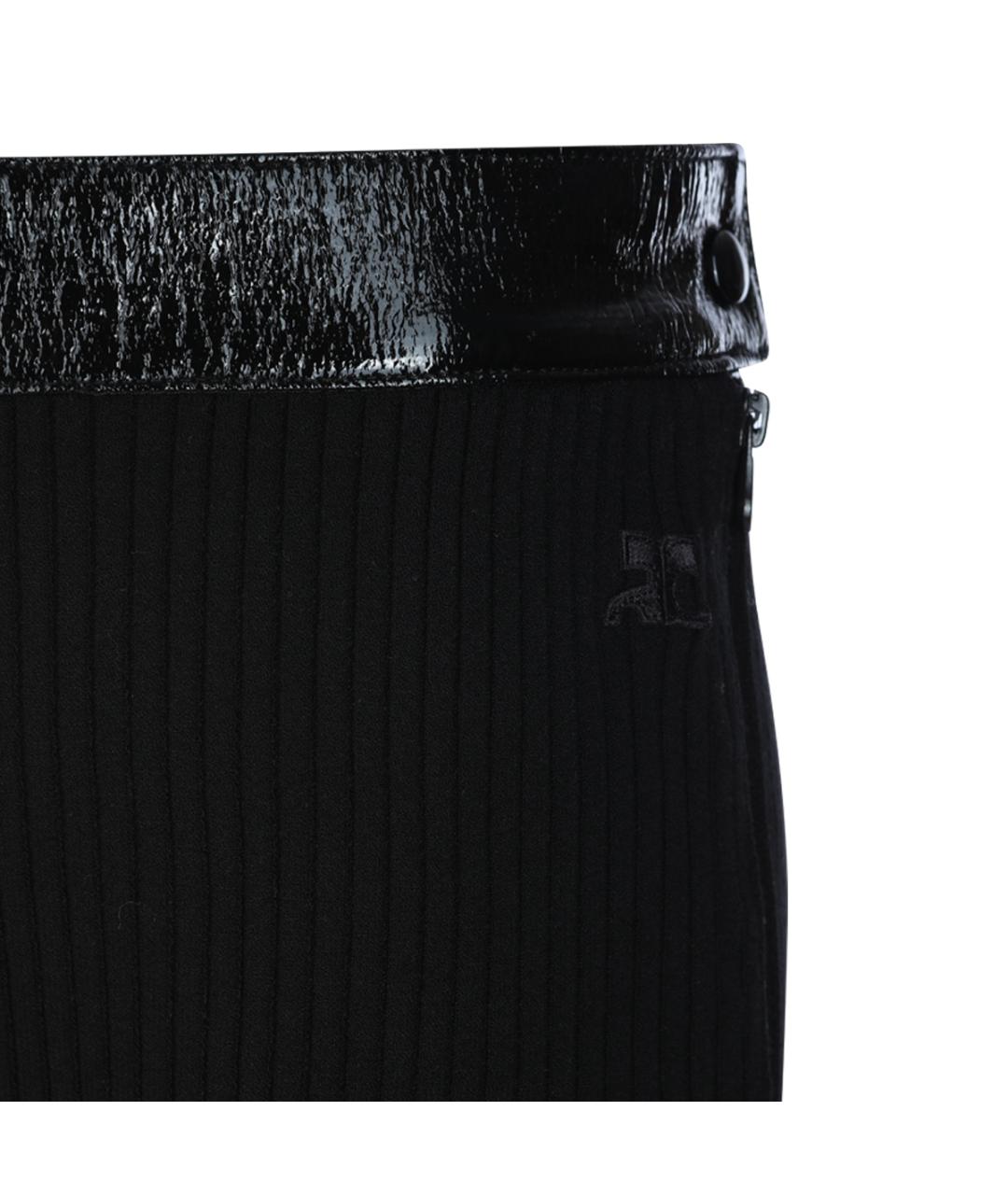 COURREGES Черные вискозные прямые брюки, фото 3