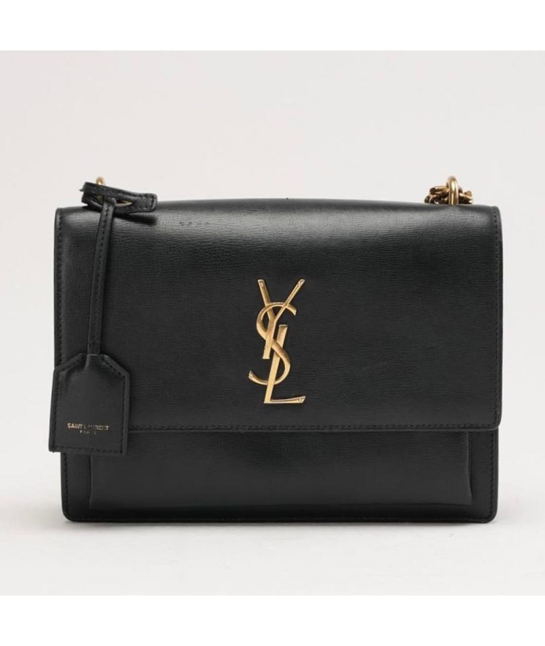 SAINT LAURENT Черная кожаная сумка через плечо, фото 8
