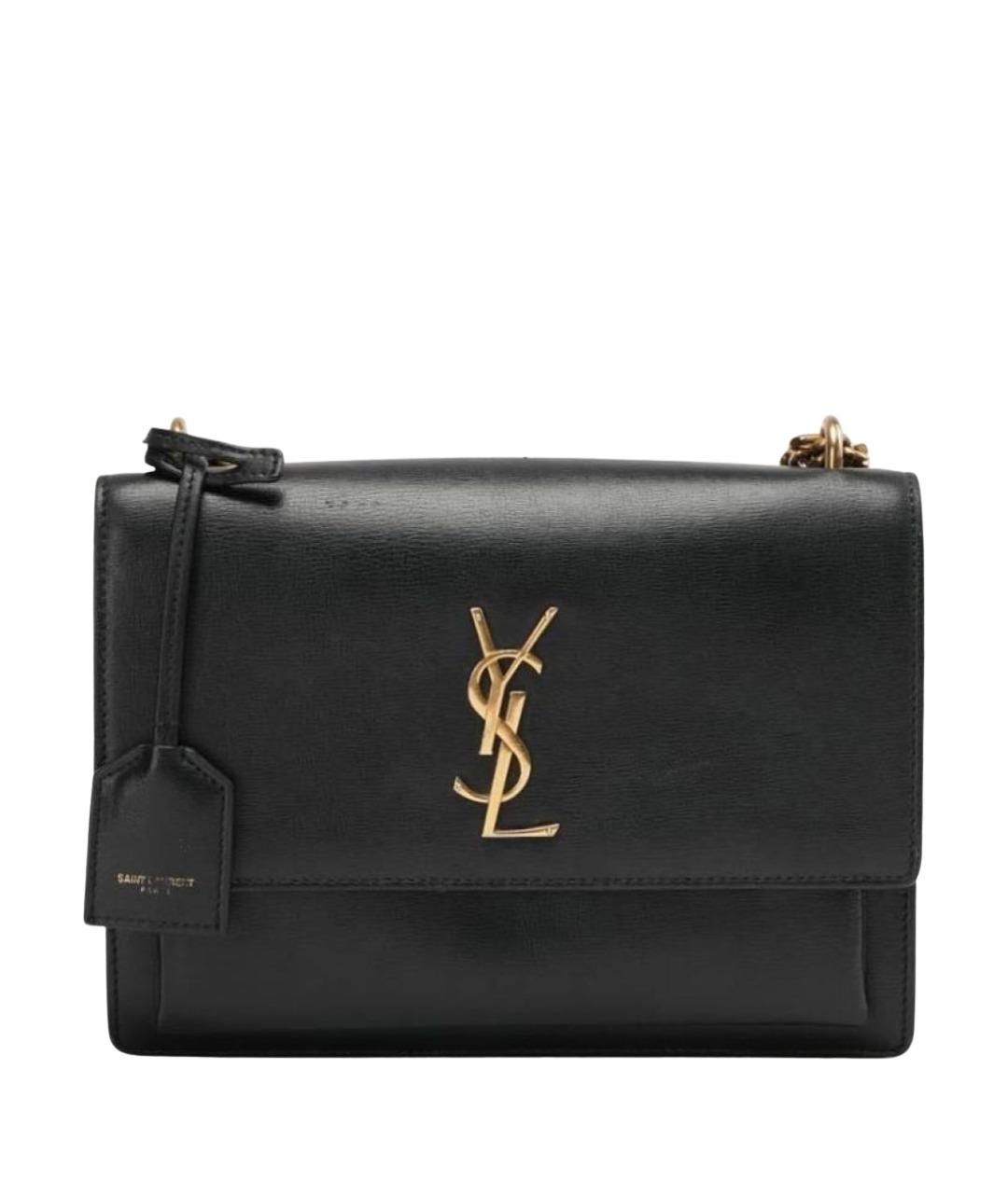 SAINT LAURENT Черная кожаная сумка через плечо, фото 1