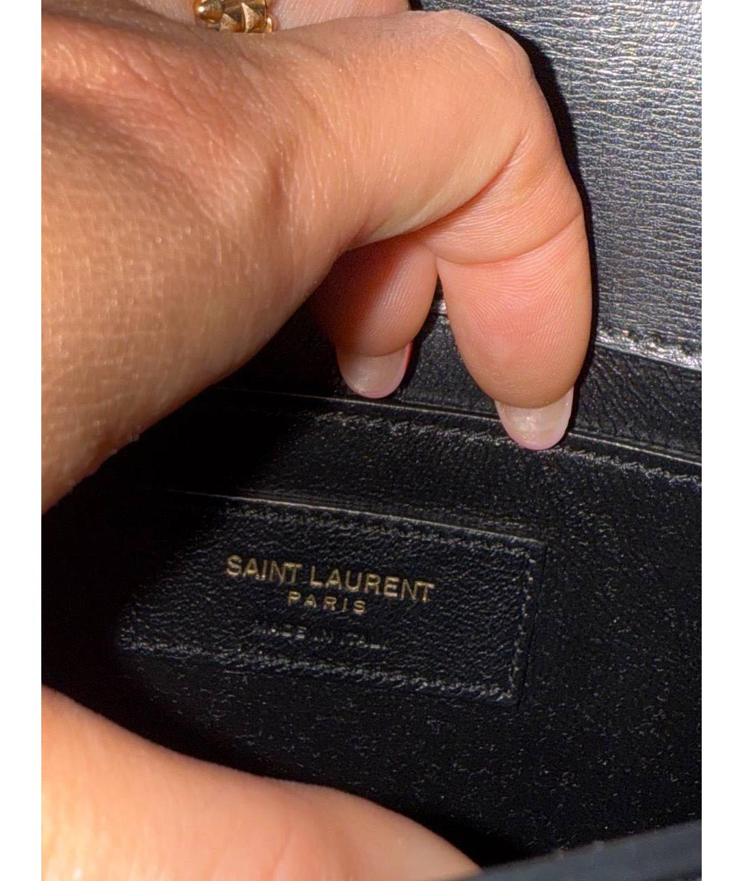 SAINT LAURENT Черная кожаная сумка через плечо, фото 5