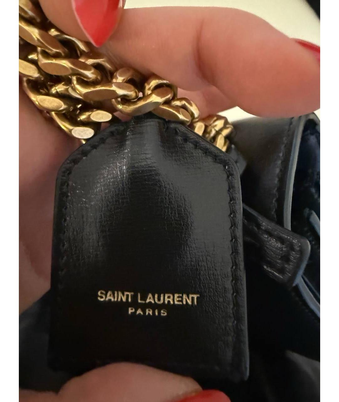 SAINT LAURENT Черная кожаная сумка через плечо, фото 6