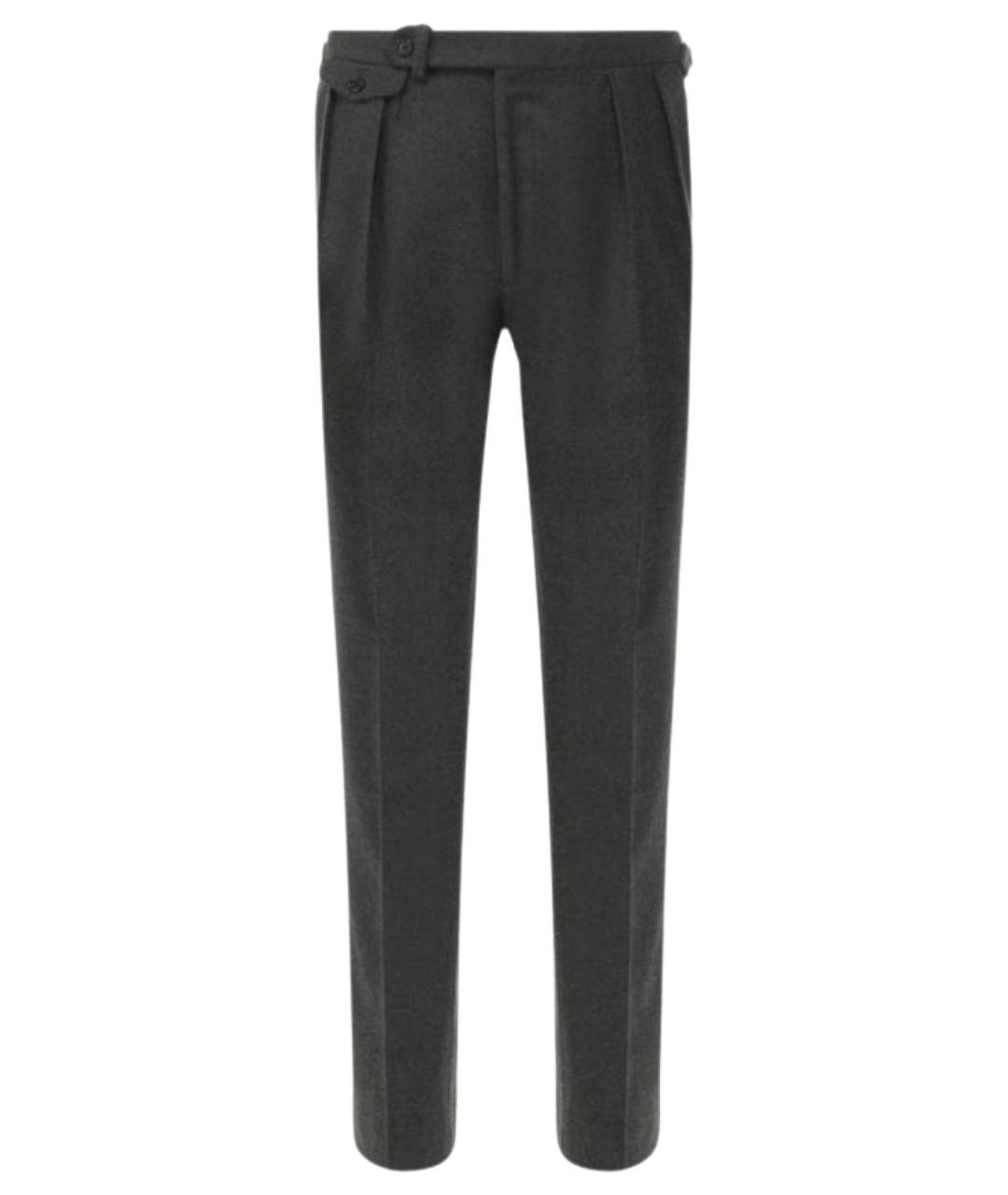 RALPH LAUREN PURPLE LABEL Серые шерстяные классические брюки, фото 1