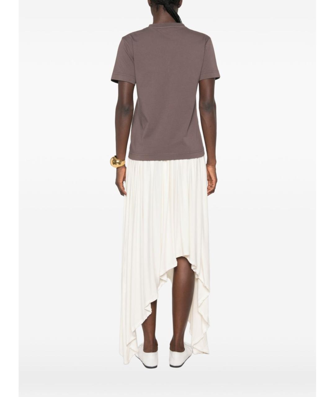 JACQUEMUS Коричневая хлопковая футболка, фото 3