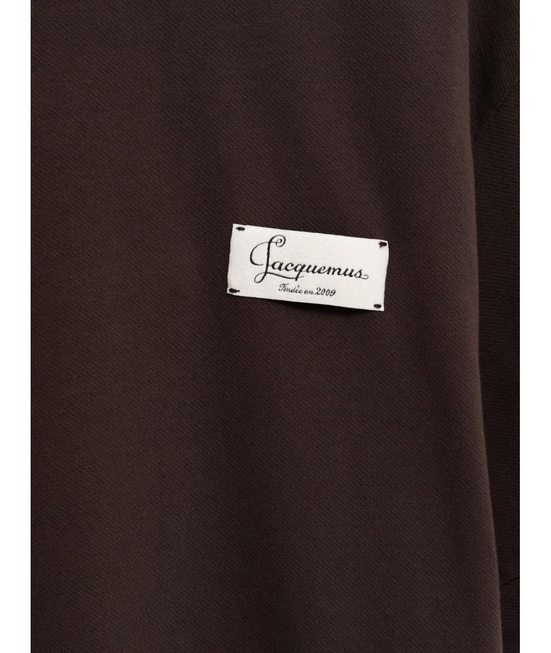 JACQUEMUS Коричневая хлопковая футболка, фото 2