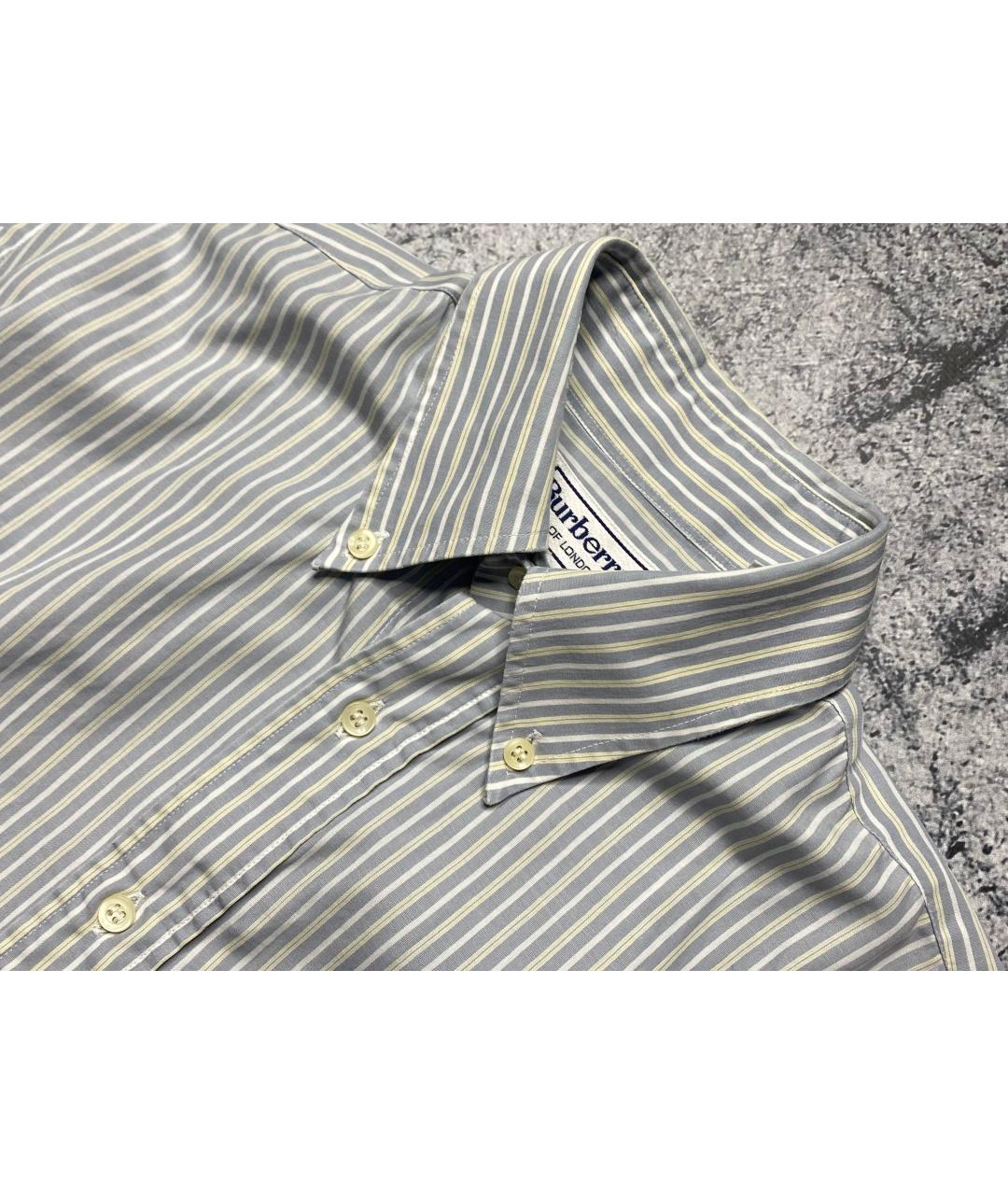 BURBERRY Голубая хлопковая кэжуал рубашка, фото 6