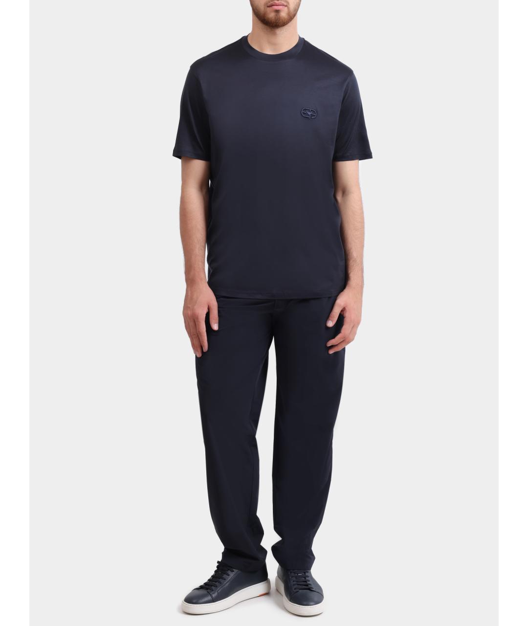 EMPORIO ARMANI Темно-синяя футболка, фото 2