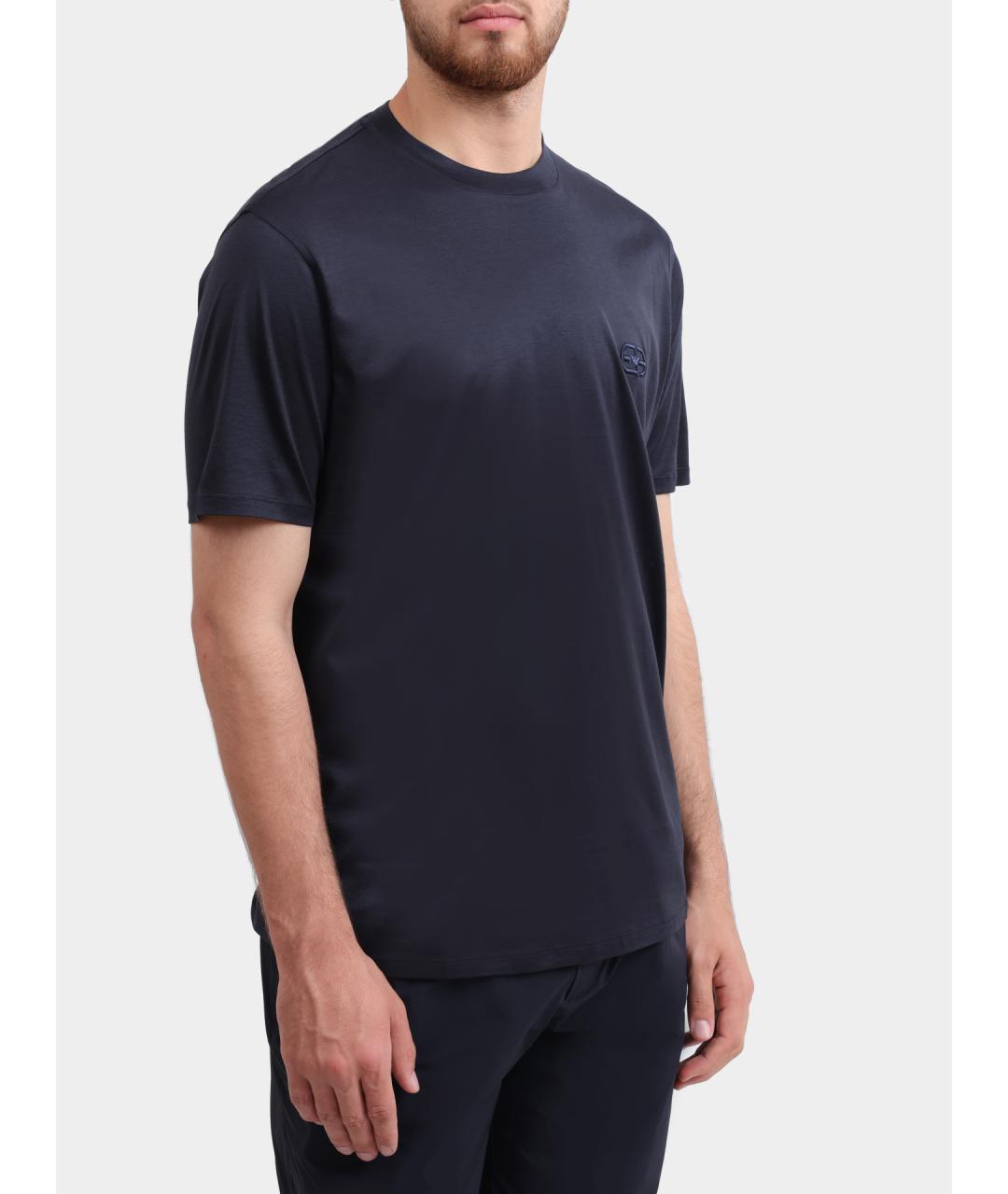 EMPORIO ARMANI Темно-синяя футболка, фото 4
